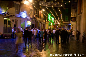 Mathew Street at night