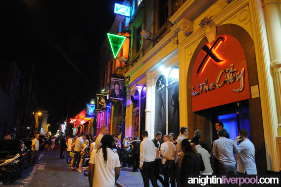 outside x in the city lap dancing club, wood street liverpool