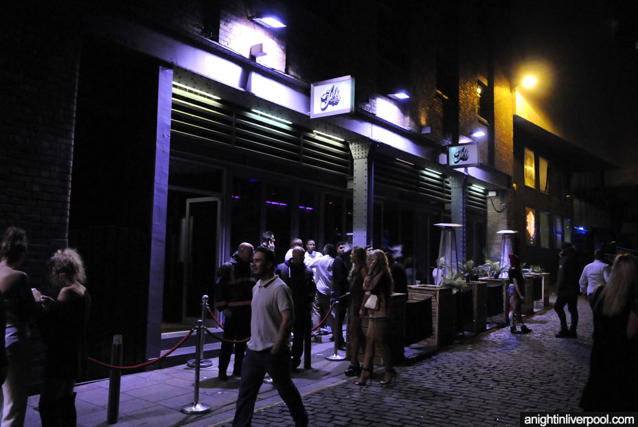 Outside Ink Bar in Liverpool on Saturday night.