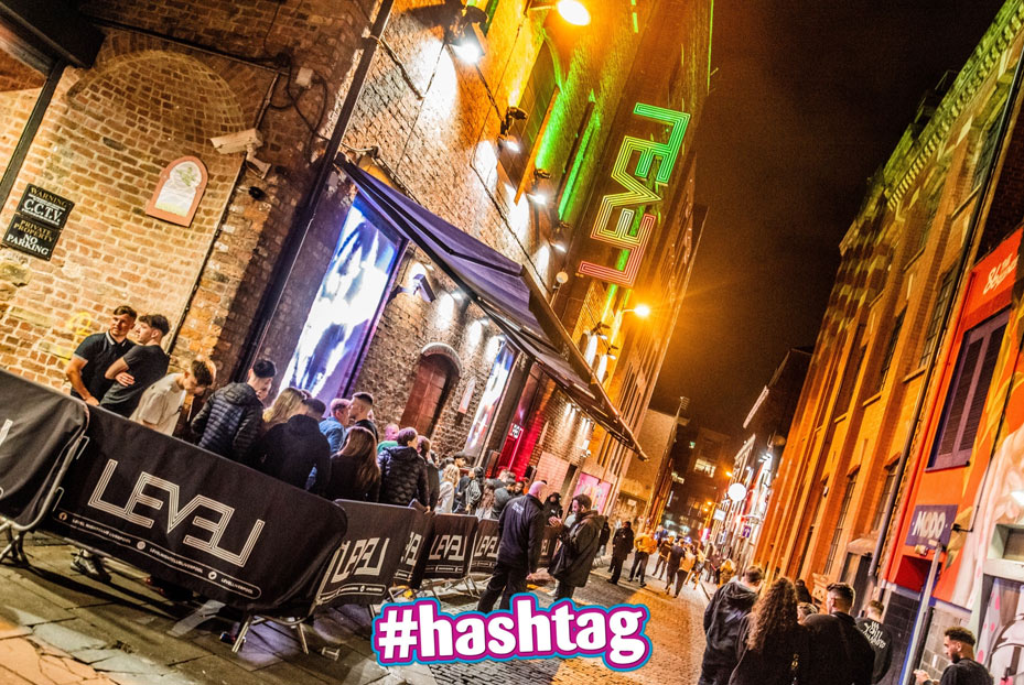 Outside Level nightclub on Saturday night with people queuing up